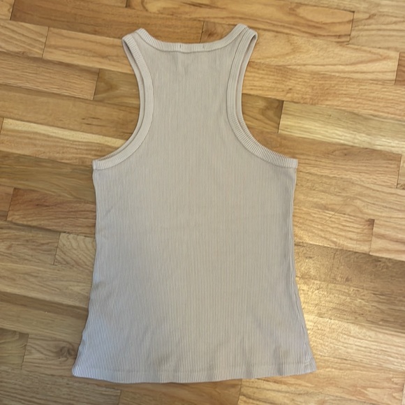 Agolde Tan Ribbed Tank Top - Picture 3 of 3